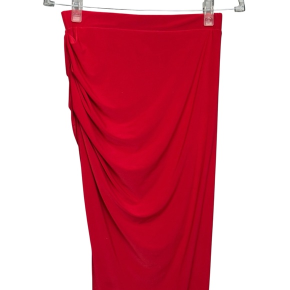 Windsor Red Ruched Maxi Skirt Size M Stretchy Bodycon - Picture 4 of 9